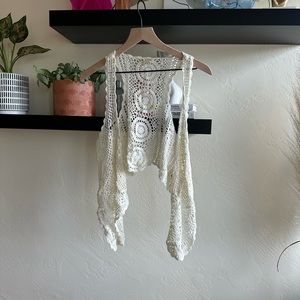 Crocheted beach vest